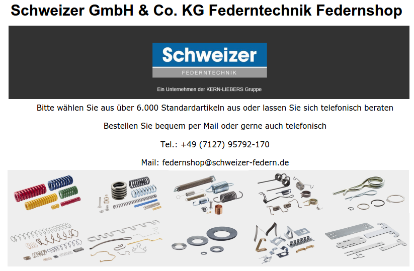 SCHWEIZER Federntechnik - Druckfedern - SCHWEIZER Federntechnik